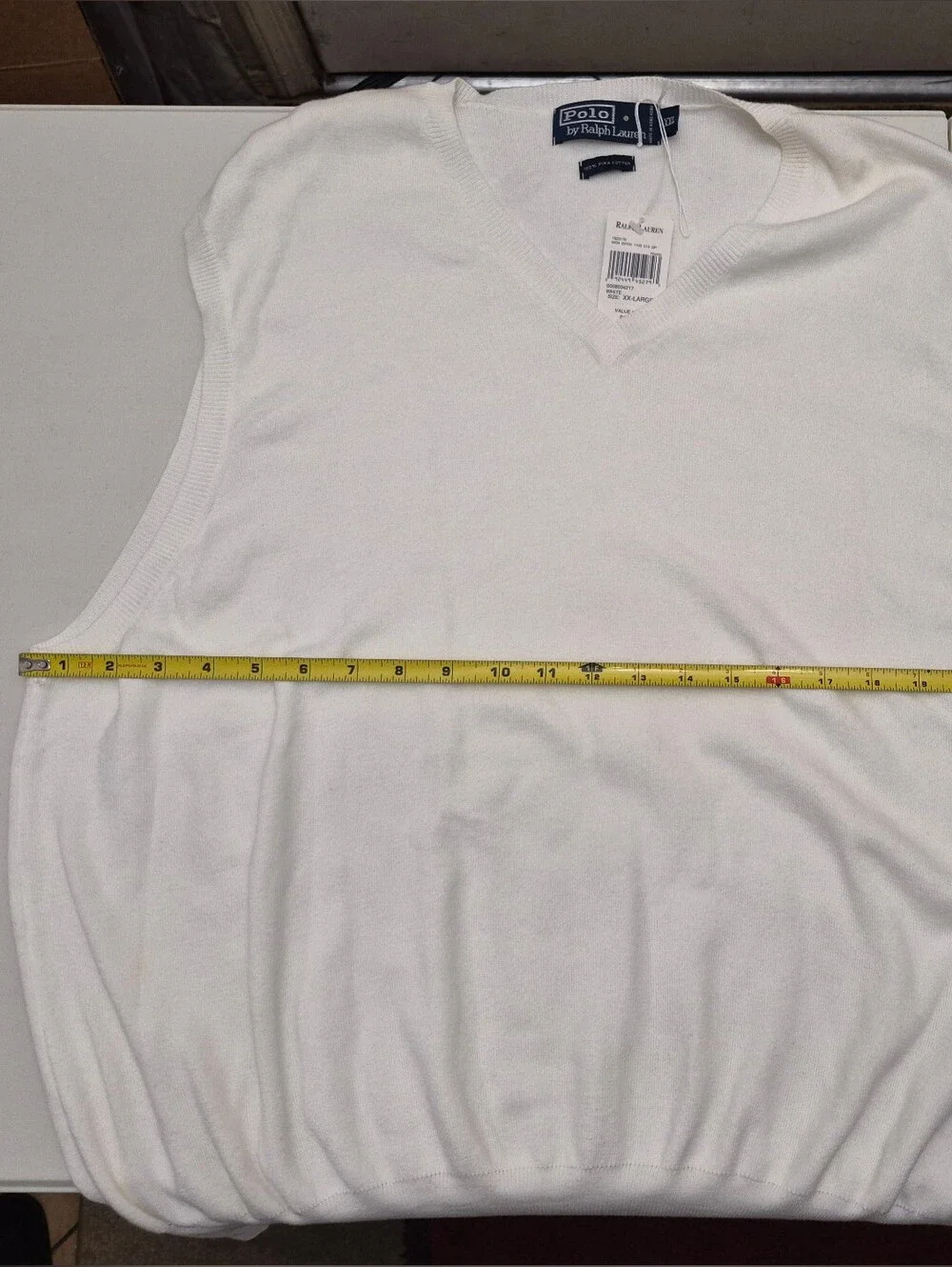 NWT Polo Ralph Lauren Cream V-Neck Vest Pima Cotton